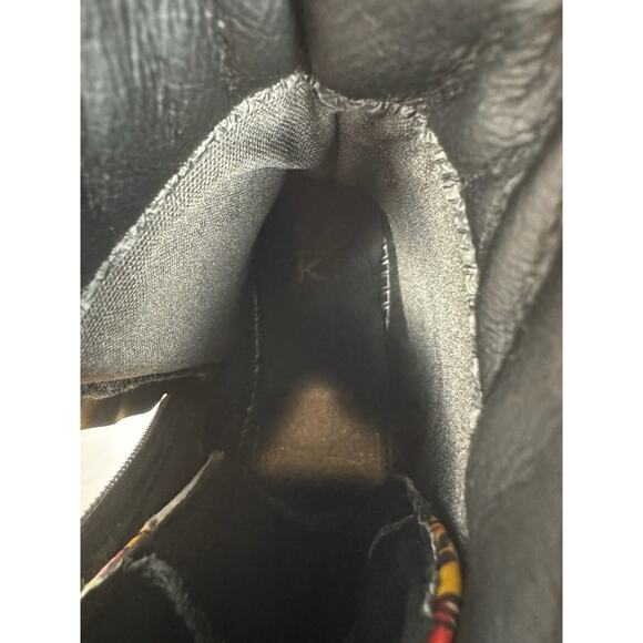 Yoki Yellow Red Mushroom Boots Vegan Leather Lug Sole Combat Size 6 - Picture 9 of 9